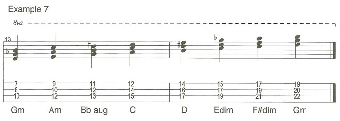 A major triad bass clef