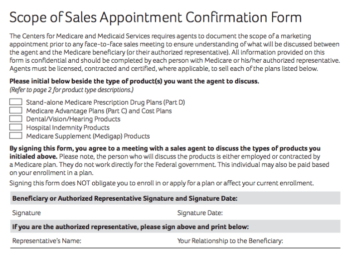 Generic scope of appointment 2024