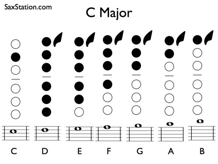 Saxophone fingering sax notes tenor soprano introductory gearbubble