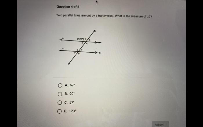 Two parallel lines cut by a transversal worksheet answers