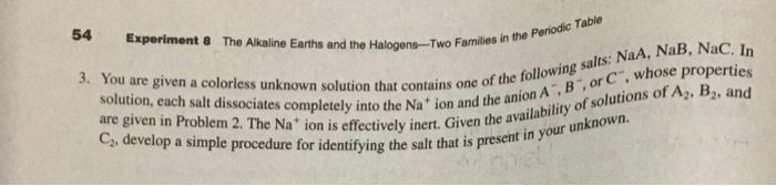 Advance study assignment the alkaline earths and the halogens