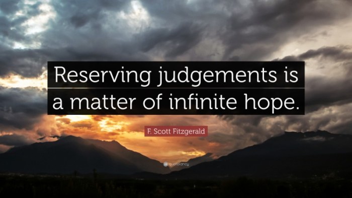 Reserving judgements is a matter of infinite hope