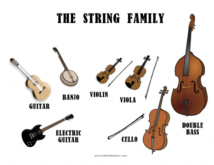 Instruments music instrument musical string family orchestra vocabulary english learn through teaching wind families lessons website classroom eslbuzz violin stringed