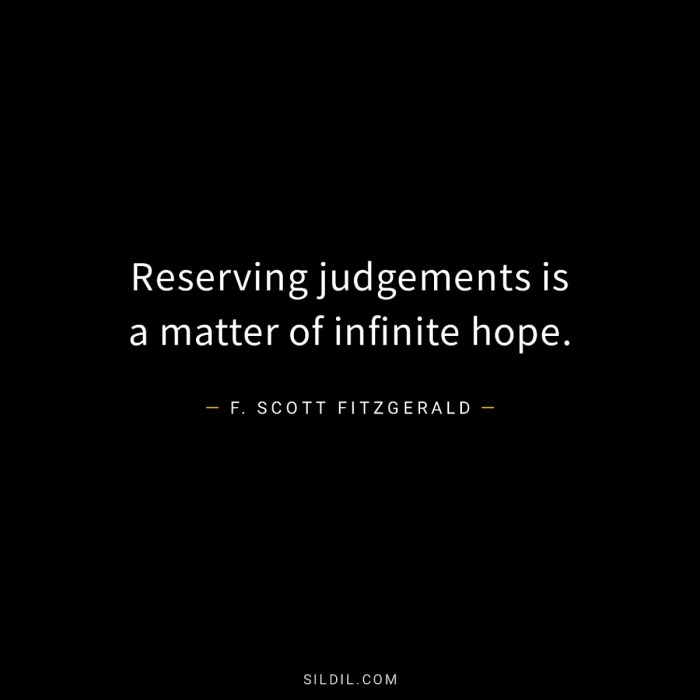 Reserving judgements is a matter of infinite hope